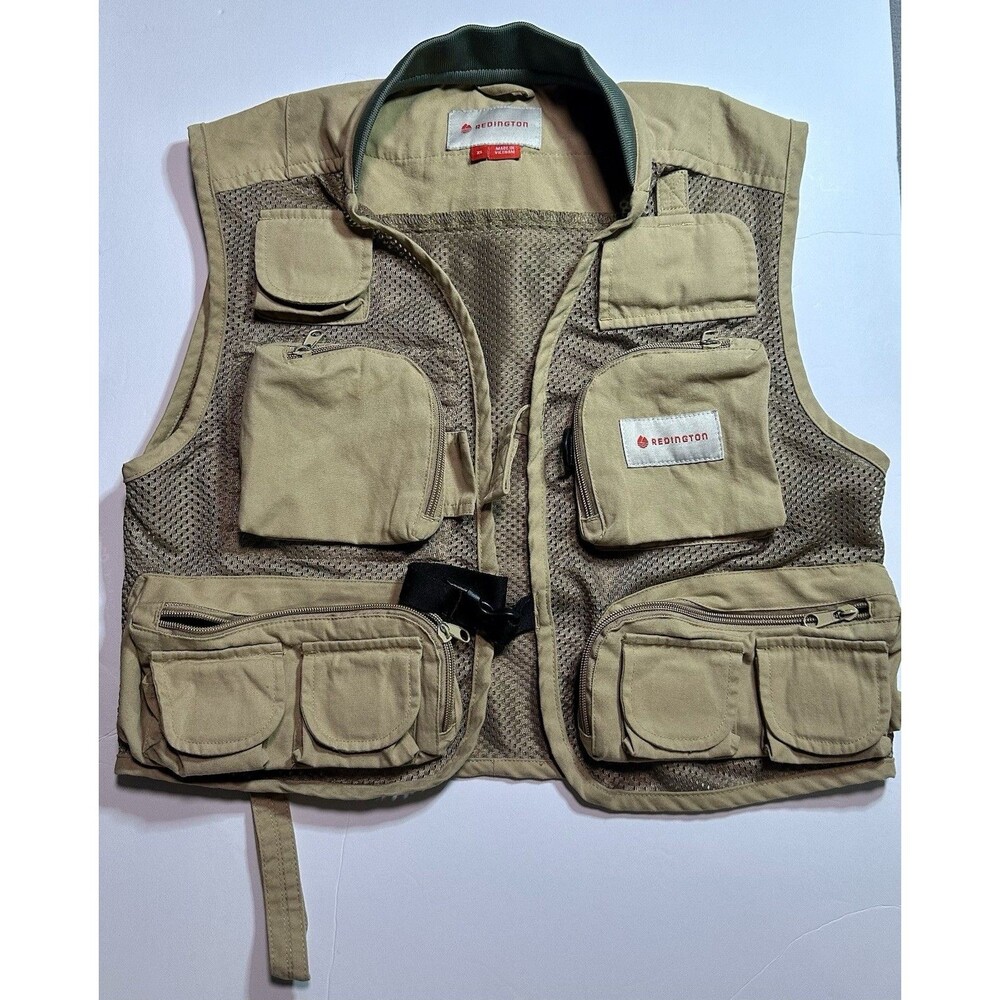 Redington Clark Fork Mesh Fly Fishing Vest Adult  XS Beige Pocket Outdoors